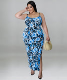 Stylish Print Halter Sexy Hip Wrap Dress for Effortless Elegance
