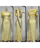 Fashionable One Shoulder Slimming Dress in Vibrant Colors