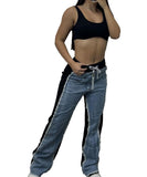 Trendy Women's Denim Pants in White Black and Red Stylish Fit
