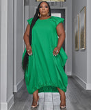 Plus-Size Loose Dress Double-Pocket Relaxed Fit Casual