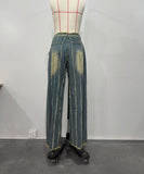 Spliced Multi-Layer Stretch Jeans for Effortless Style