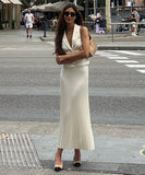 Elegant Three Piece Suit Set with Blazer Waistcoat and Skirt