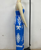 Ethnic Style Backless Halter Pants Set Figure Hugging