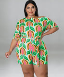 Stylish Printed One-Piece Waistband With Sloping Shoulders Design