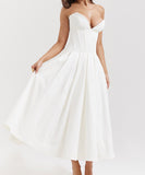 Sexy Sleeveless Plunging Dress Solid Color Polyester