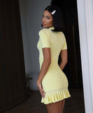 Fashionable Short Sleeved Ribbed Sexy Dress in Multiple Colors
