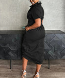 Multi-pocket Cargo Drawstring Pocket Dress for Casual Style