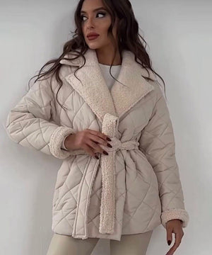 Collared Waist-Hugging Belted Coat With Tailored Silhouette For Women