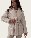 Collared Waist-Hugging Belted Coat With Tailored Silhouette For Women