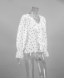 Love Print V-Neck Long-Sleeved Shirt for Effortless Style