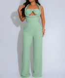High Waisted Bandeau Sleeveless One Piece Pants for Women