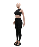 Stylish Sleeveless Round-Neck Top and Fitted Pencil Pants Set