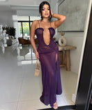 Seductive Sexy See-Through Polyester Mesh High Slit Dress