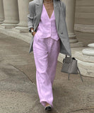 Chic Women's Sleeveless Vest and Long Pants Two-Piece Set