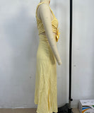 Sexy Plunging Neckline Form-Fitting Solid Color Dress