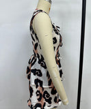 Sleeveless Red Leopard Print Top With Fitted Pants Set