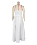 Solid Color One-Shoulder Flower Hollowed Dress for Summer