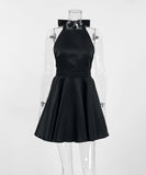 Sexy Halter Black High-Waisted Dress for Stunning Elegance