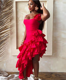 Chic Halter Dress with Irregular Ruffles for Elegant Women