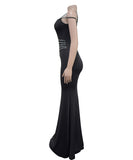 Classic Rhinestone Embellished Dress For Evening Occasions