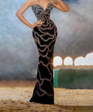 Alluring Sexy V-neck Strapless Dress for Glamorous Nights