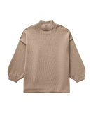 Slim Fit Round Neck Sweater In Khaki Beige Black Colors