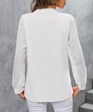 Ladies Blended Chiffon Long Sleeve Solid Color Blouse