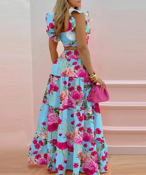 Classic Relaxed Halter Maxi Two-Piece Set For Women