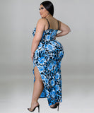 Stylish Print Halter Sexy Hip Wrap Dress for Effortless Elegance