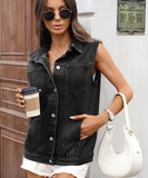 Denim Vest Jacket Loose Fit Unisex Casual Fashion Style