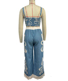 Floral Camisole And Wide Leg Pants Set Multicolor Chic
