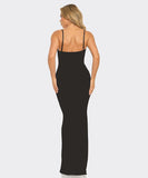 Classic Wrap Dress With High Waist Full Length Diamond Trim