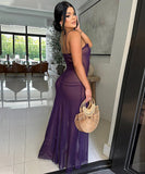 Seductive Sexy See-Through Polyester Mesh High Slit Dress