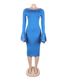 Sexy Hot Drill Stretch Bag Dress With Exposed Back Slit