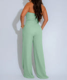 High Waisted Bandeau Sleeveless One Piece Pants for Women