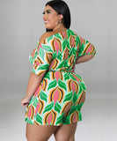 Stylish Printed One-Piece Waistband With Sloping Shoulders Design