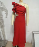 Fashionable One Shoulder Slimming Dress in Vibrant Colors
