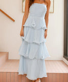 Stylish Strapless Backless Cake Dress in Vibrant Colors