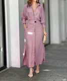 Slim-Fit Strappy Solid Color Blouse Dress For All Occasions