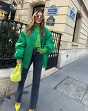 Relaxed Womens Baseball Style Jacket For Everyday Wear