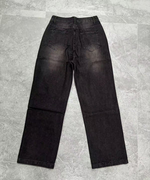 Chic Women's Casual Wide Leg Denim Trousers