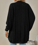 Batwing Sleeve Cardigan Loose Knit Coat Nylon Elastane