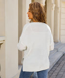 Classic Relaxed Cardigan With Pocket V Neck For Women