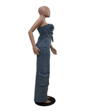 Women?€?s High-Waisted Denim Jumpsuit in Hip-Hop Style