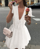 Casual Solid Color Hollowed-Out Dress for Stylish Summer Days