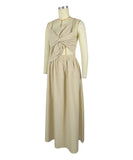 Solid Color One-Shoulder Flower Hollowed Dress for Summer