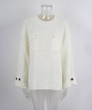 Relaxed Round Neck Sweater For Everyday Comfort Wear