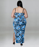 Stylish Print Halter Sexy Hip Wrap Dress for Effortless Elegance
