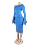 Sexy Hot Drill Stretch Bag Dress With Exposed Back Slit
