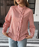 Casual Striped Button Down Shirt With Wooden Earflaps